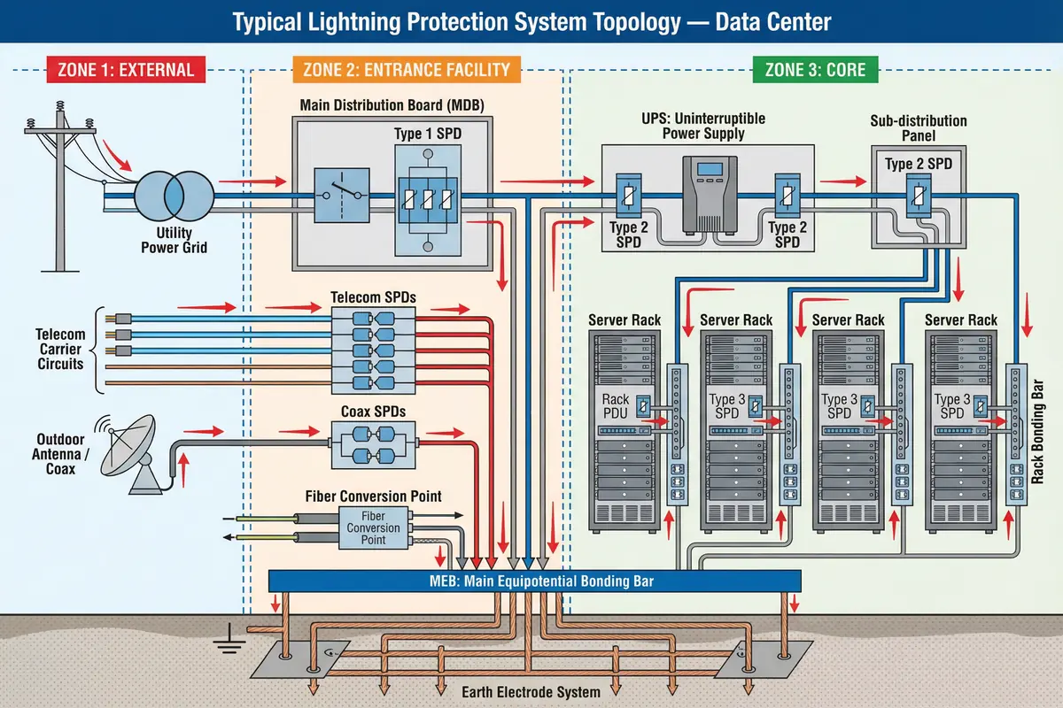 Typical Lightning Protection System Topology